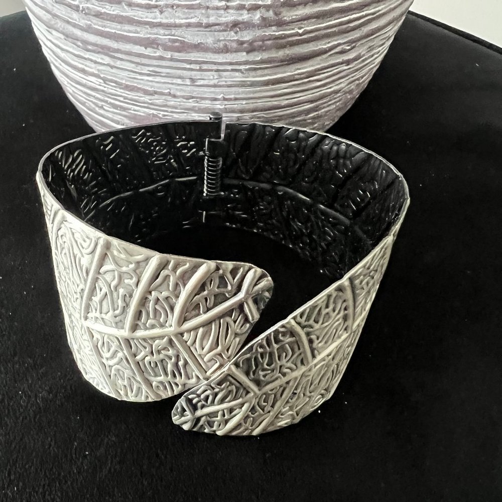 Silver metal cuff bracelet